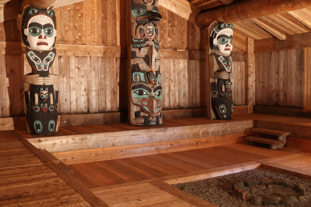 Inside the clan house are the three original totems.