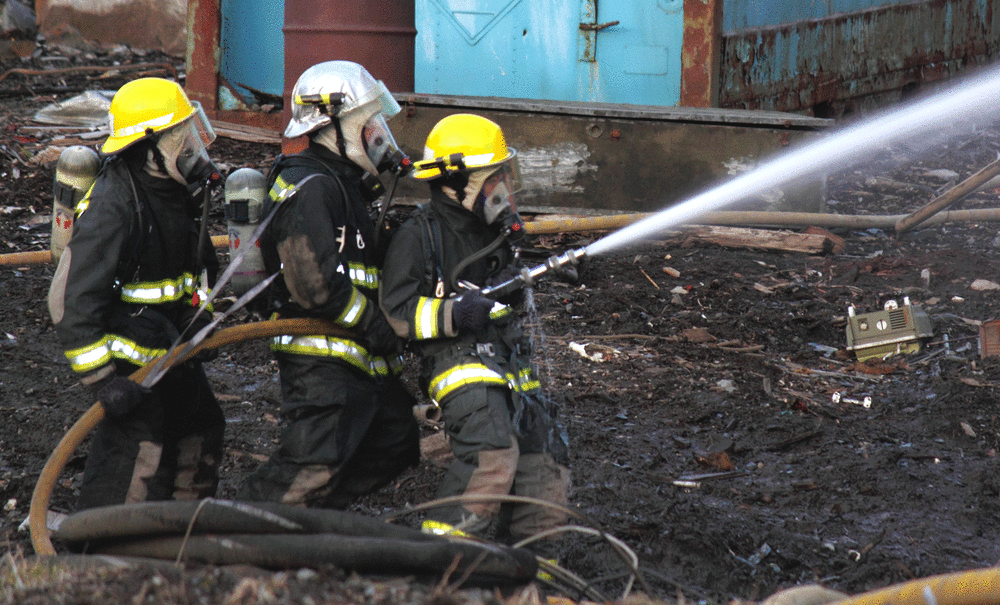 Wrangell Fire Department volunteers working