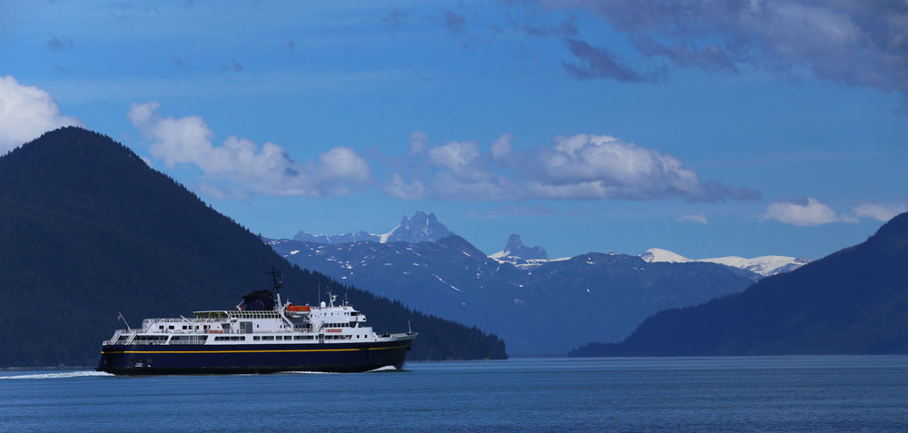  The ferry Taku headed for Wrangell.  