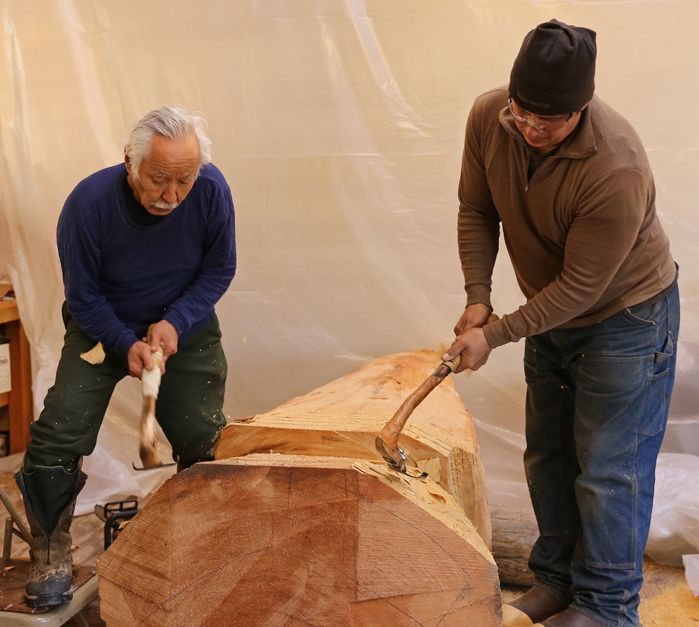 Nathan Jackson John Hughes Carving Totem Alaska