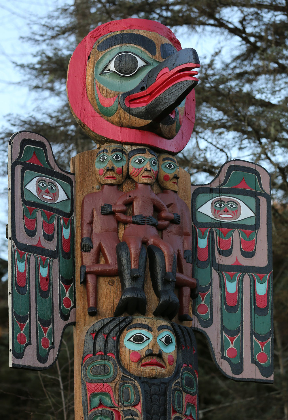 Totem pole Saxman Alaska Native Village