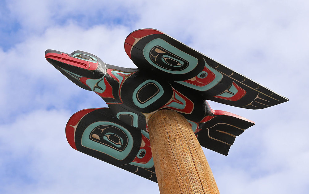 Totem pole Saxman Native Village Alaska