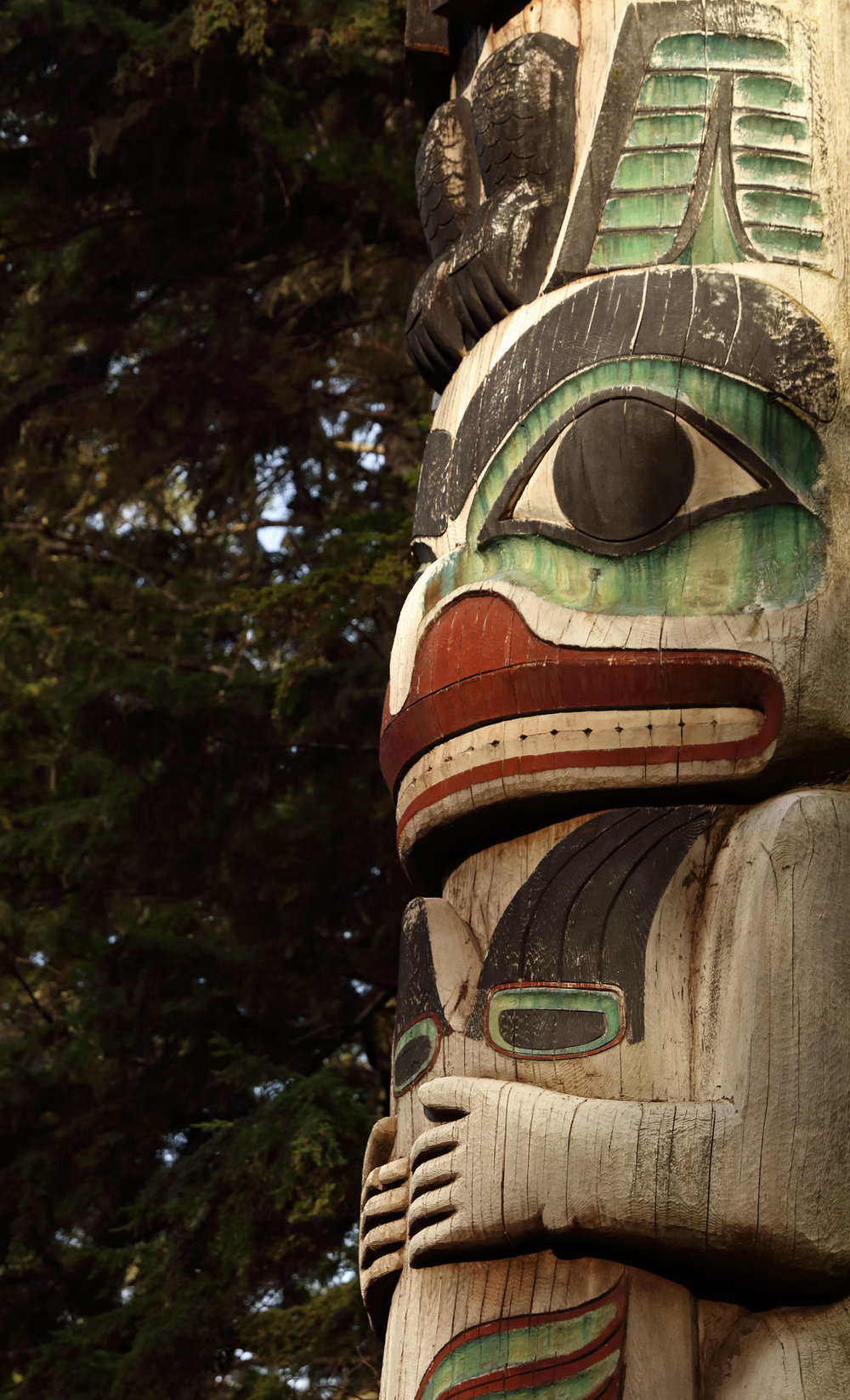 Haida totem pole Kasaan Totem Park Southeast Alaska Prince of Wales Island