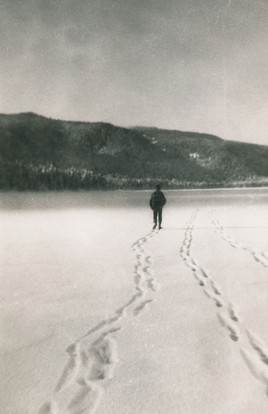 Walking on ice Hood Bay Admiralty Island Southeast Alaska 1950