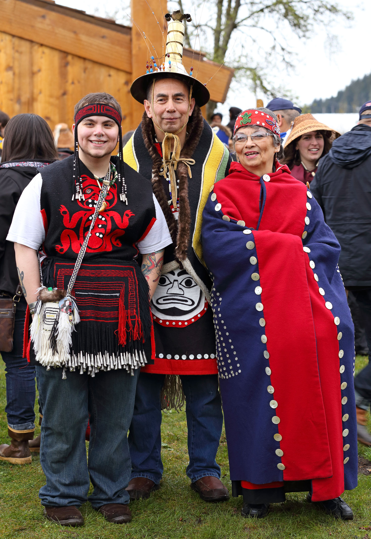 Alaska Native family in regalia