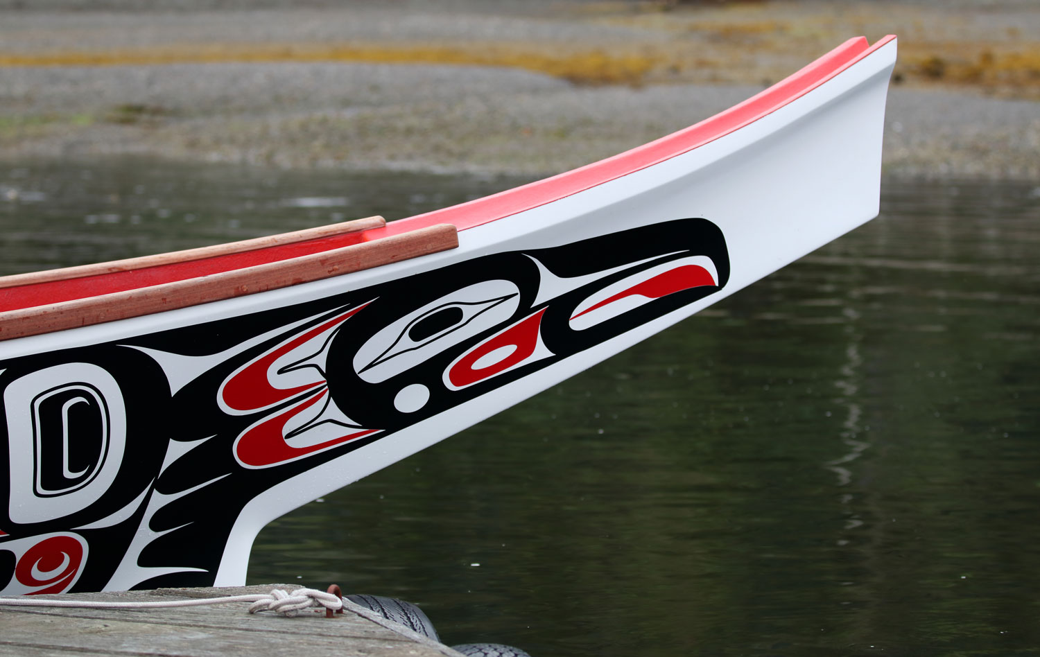 Alaska Native canoe prow.