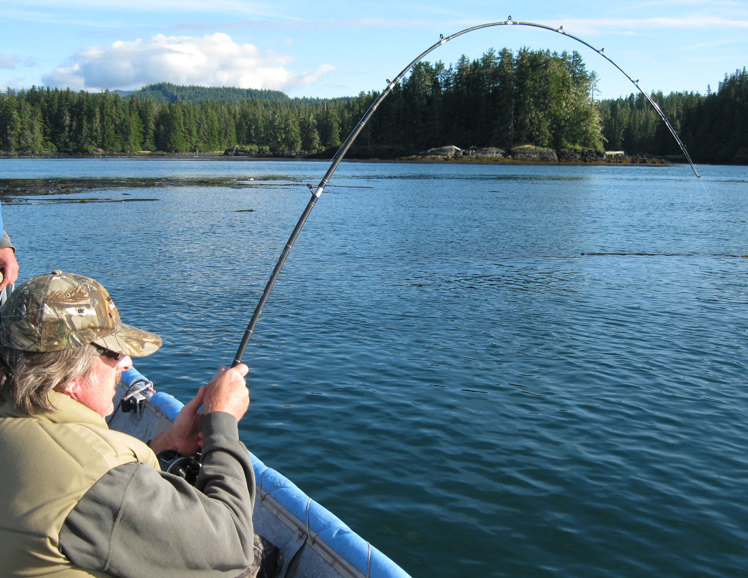 Pulling in a halibut