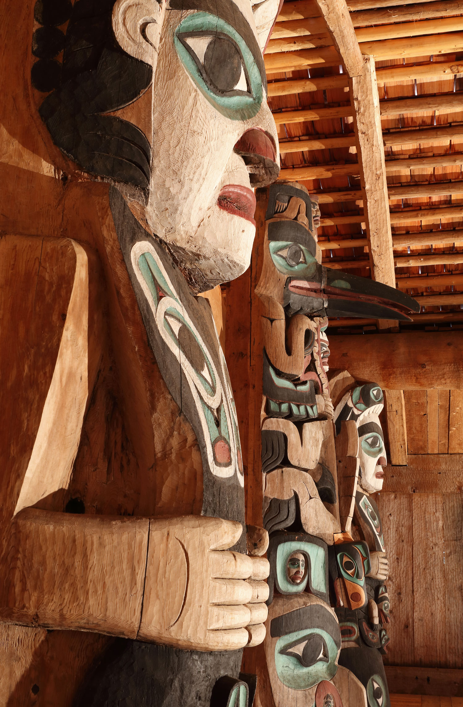 These totem poles are over a century old.